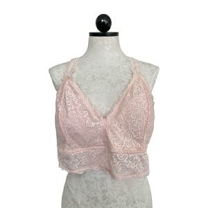 Dip Pink Lace Racerback Bralette Wireless Removable Pads Size 2X